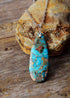 Boho Necklace, BlueTurquoise Eclipe Pendant